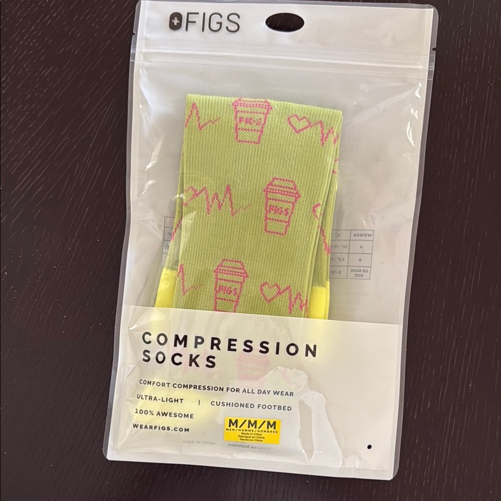Figs Athletic Socks Green and Pink Compression Comfort